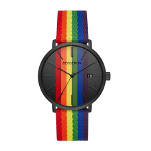 Fashion OEM custom logo stainless steel  Rainbow watch colorful men watch color women wristwatch